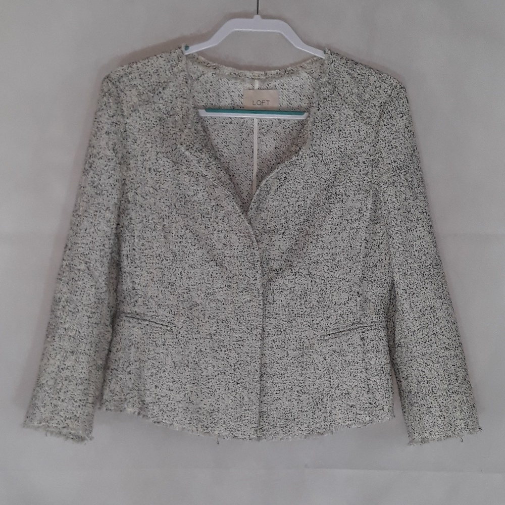 Ann Taylor LOFT Frayed Tweed Jacket
